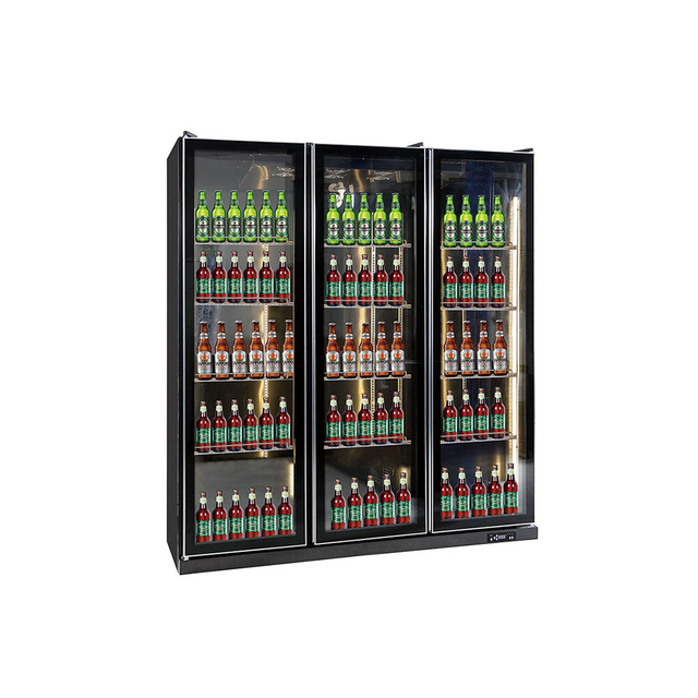 Three-door Black Beer Cabinet