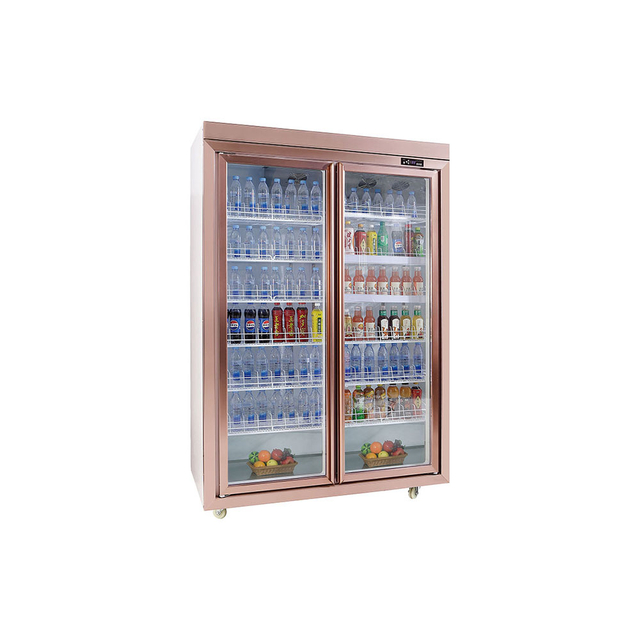 Flat Top with Frame Double Door Split Display Cabinet