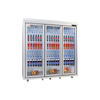 Three-door Matte White Beverage Display Cabinet with Frame